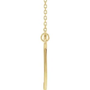 14K Yellow Gold Script Initial T 16" Necklace