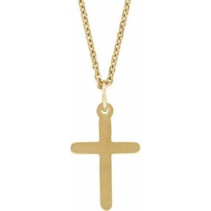 14K Yellow Gold Cross 18" Necklace