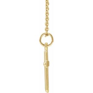 14K Yellow Gold Cross 18" Necklace