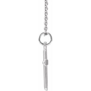 14K White Gold Cross 18" Necklace