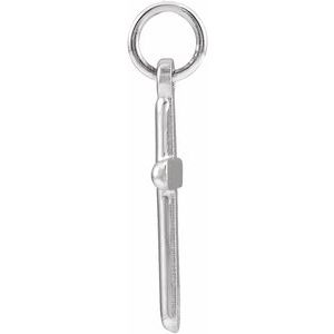 14K White Gold Cross Pendant