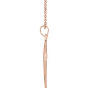 14K Rose Gold Cross 18" Necklace