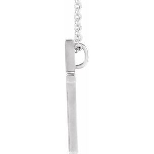 14K White Gold 12x7.6 mm Cross 18" Necklace