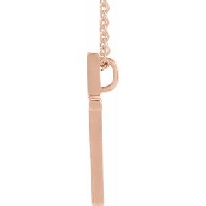 14K Rose Gold 12x7.6 mm Cross 18" Necklace