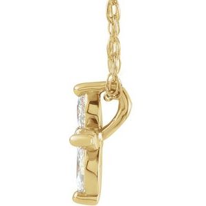 14K Yellow Gold 1/6 CTW Natural Diamond Cross 18" Necklace