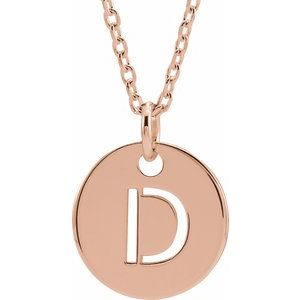 18K Rose Gold-Plated Sterling Silver Initial D 16-18" Necklace