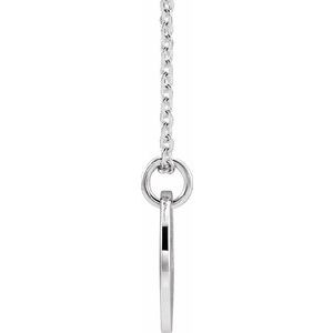 14K White Gold Initial D 16-18" Necklace