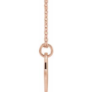 14K Rose Gold Initial D 16-18" Necklace
