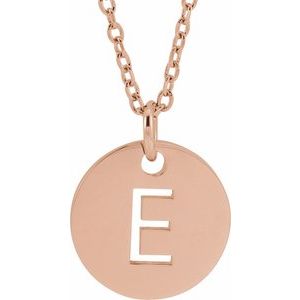 18K Rose Gold-Plated Sterling Silver Initial E 16-18" Necklace