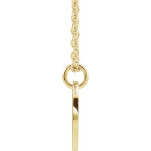 14K Yellow Gold Initial E 16-18" Necklace
