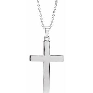 Platinum Cross 18" Necklace