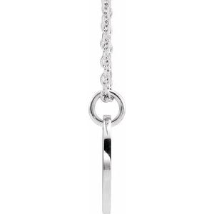 14K White Gold Initial E 16-18" Necklace