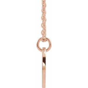 14K Rose Gold Initial E 16-18" Necklace