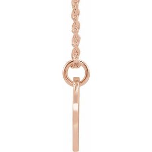 14K Rose Gold Initial C 16-18" Necklace