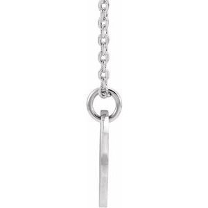 14K White Gold Initial C 16-18" Necklace