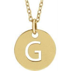 14K Yellow Gold Initial G 16-18" Necklace