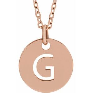 14K Rose Gold Initial G 16-18" Necklace