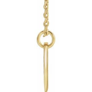 14K Yellow Gold Initial R 16-18" Necklace