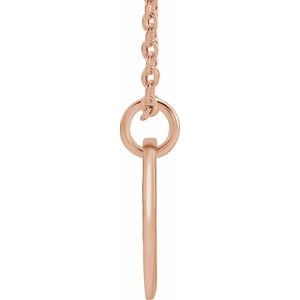 14K Rose Gold Initial I 16-18" Necklace