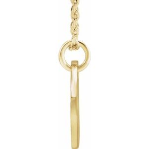 14K Yellow Gold Initial J 16-18" Necklace