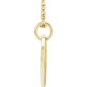 14K Yellow Gold Initial Y 16-18" Necklace