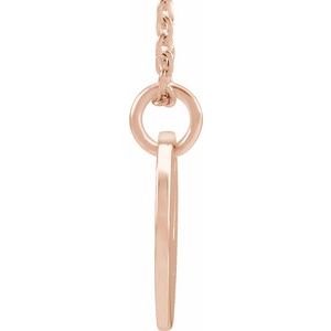14K Rose Gold Initial Y 16-18" Necklace
