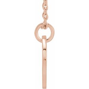 14K Rose Gold Initial X 16-18" Necklace