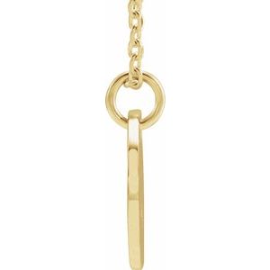 14K Yellow Gold Initial W 16-18" Necklace