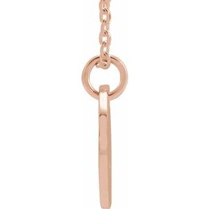 14K Rose Gold Initial W 16-18" Necklace