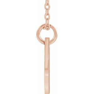 14K Rose Gold Initial V 16-18" Necklace