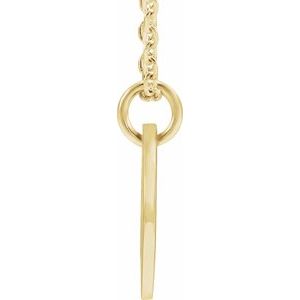 14K Yellow Gold Initial U 16-18" Necklace