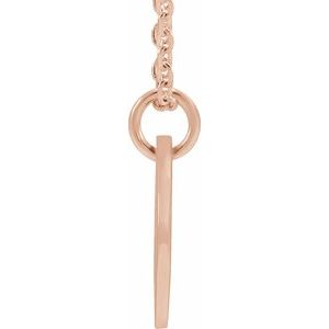 14K Rose Gold Initial U 16-18" Necklace