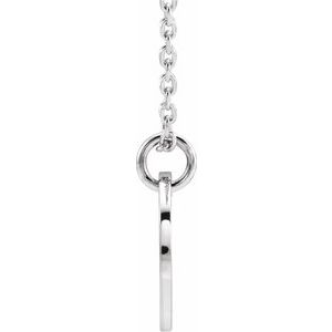 14K White Gold Initial M 16-18" Necklace