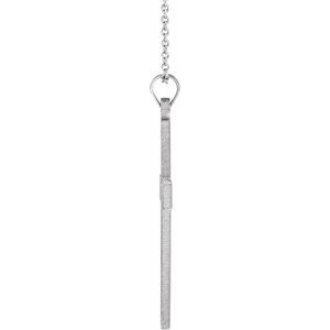 14K White Gold Cross 18" Necklace