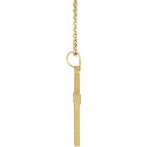 14K Yellow Gold Cross 18" Necklace
