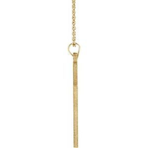 14K Yellow Gold Cross 18" Necklace