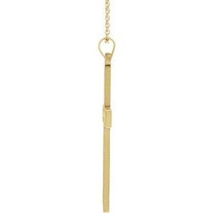 14K Yellow Gold Cross 18" Necklace
