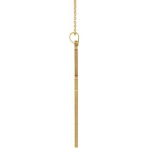 14K Yellow Gold Cross 18" Necklace