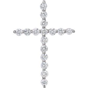Platinum 1/5 CTW Lab-Grown Diamond Cross Pendant