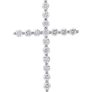 Platinum 1/3 CTW Lab-Grown Diamond Cross Pendant