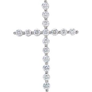 14K White Gold 1 1/4 CTW Lab-Grown Diamond Cross Pendant