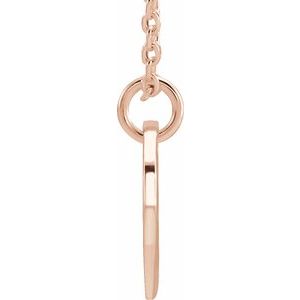 14K Rose Gold Initial H 16-18" Necklace