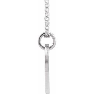 14K White Gold Initial K 16-18" Necklace