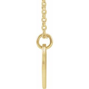14K Yellow Gold Initial F 16-18" Necklace