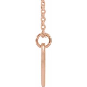 14K Rose Gold Initial F 16-18" Necklace