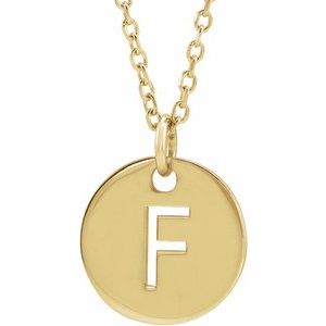 18K Yellow Gold-Plated Sterling Silver Initial F 16-18" Necklace