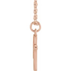 14K Rose Gold Initial K Dangle 16" Necklace