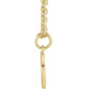 14K Yellow Gold Initial P Dangle 18" Necklace