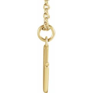 18K Yellow Gold-Plated Sterling Silver Initial U  Dangle 16" Necklace