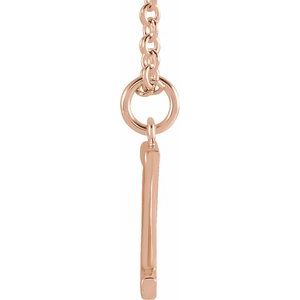 14K Rose Gold Initial Z Dangle 18" Necklace